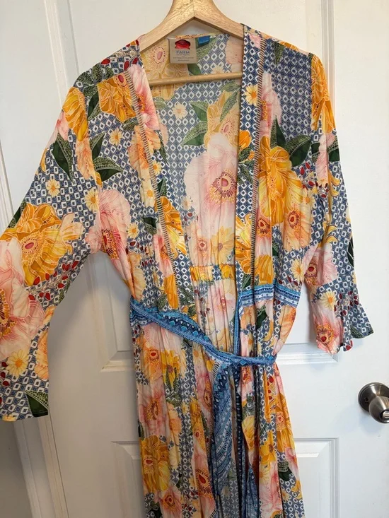 🩷Luxurious Farm Rio Camilla Wrap Dress for Anthropologie❤️100% Viscose - Picture 15 of 16